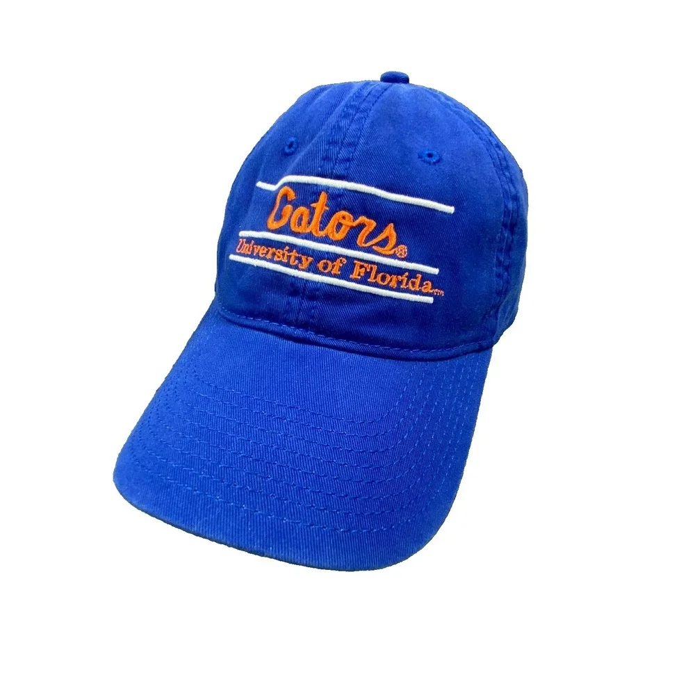 Vintage Florida Gators Snapback Hat College The Game Line Script Blue‎ Cap NCAA